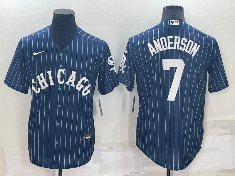Men's Chicago White Sox #7 Tim Anderson Navy Cool Base Stitched Jersey Men's Chicago White Sox #7 Tim Anderson Navy Cool Base Stitched Jersey